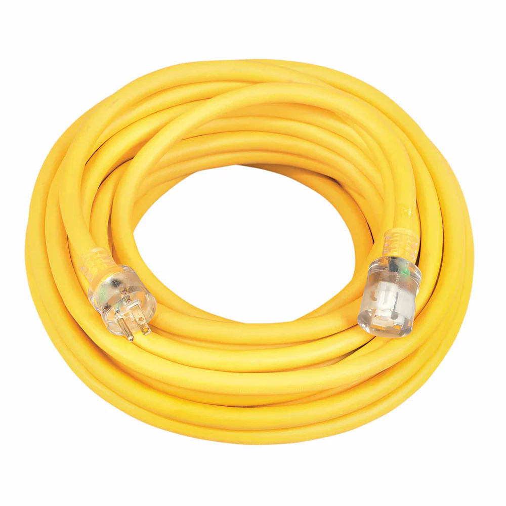 Southwire 2688SW0002 10/3 50' SJTW Yellow Extension Cord with Lighted End - Moutools