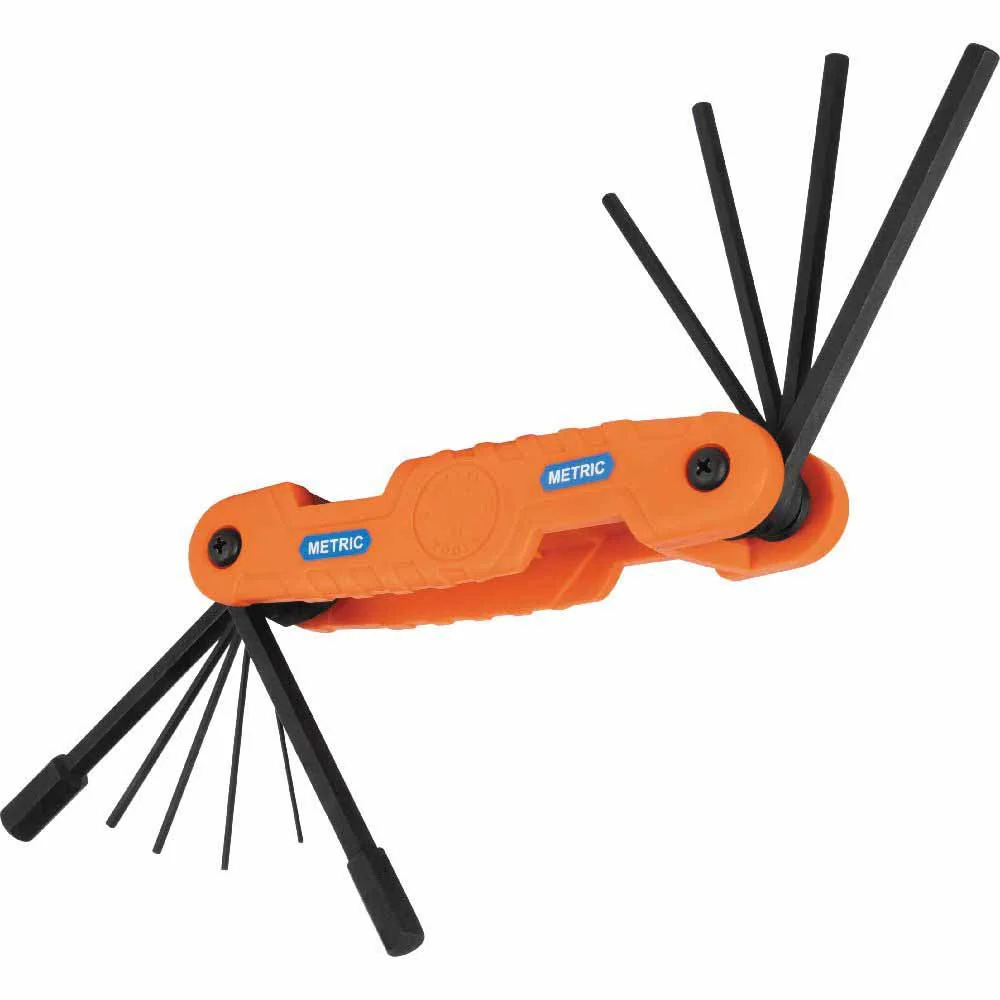 Klein 70550M Pro Folding Hex Key Set, 10-Key, Metric Sizes - Moutools