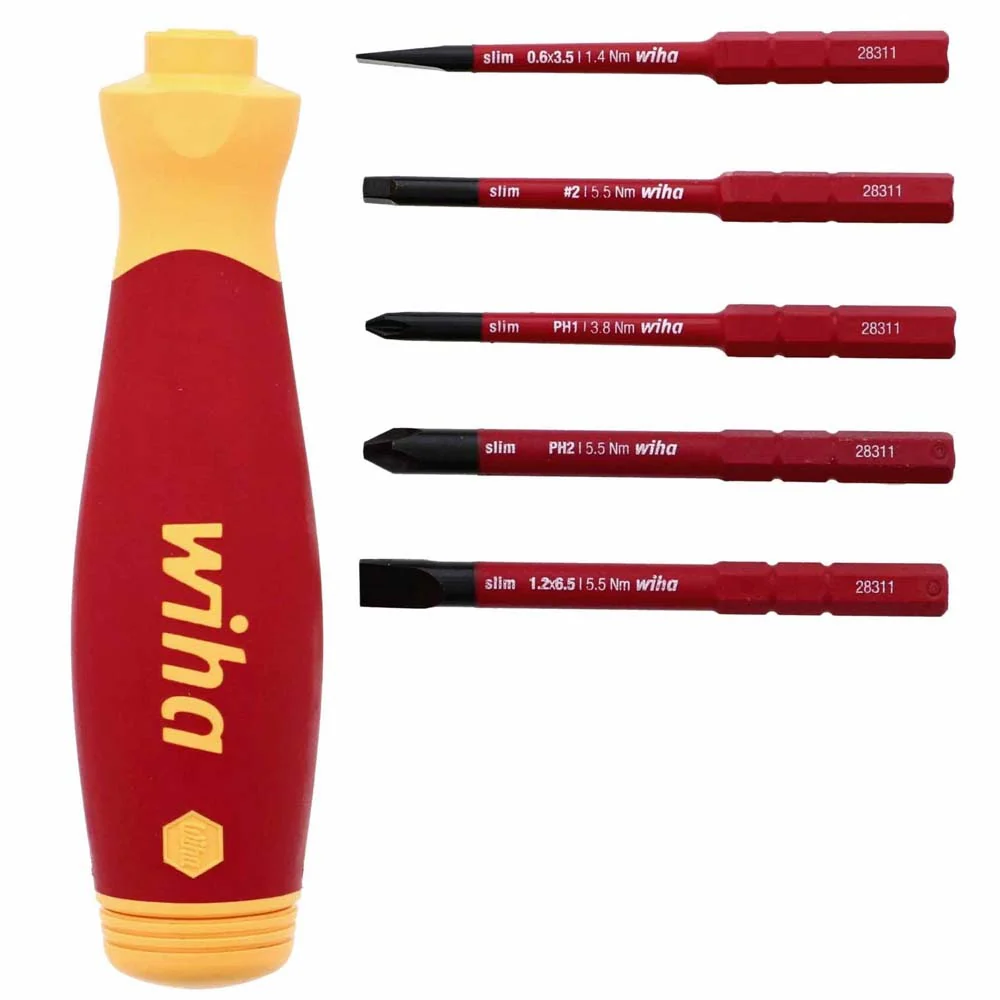 Wiha 28345 6 Piece Insulated SlimLine PocketMax Multi-Driver - Moutools