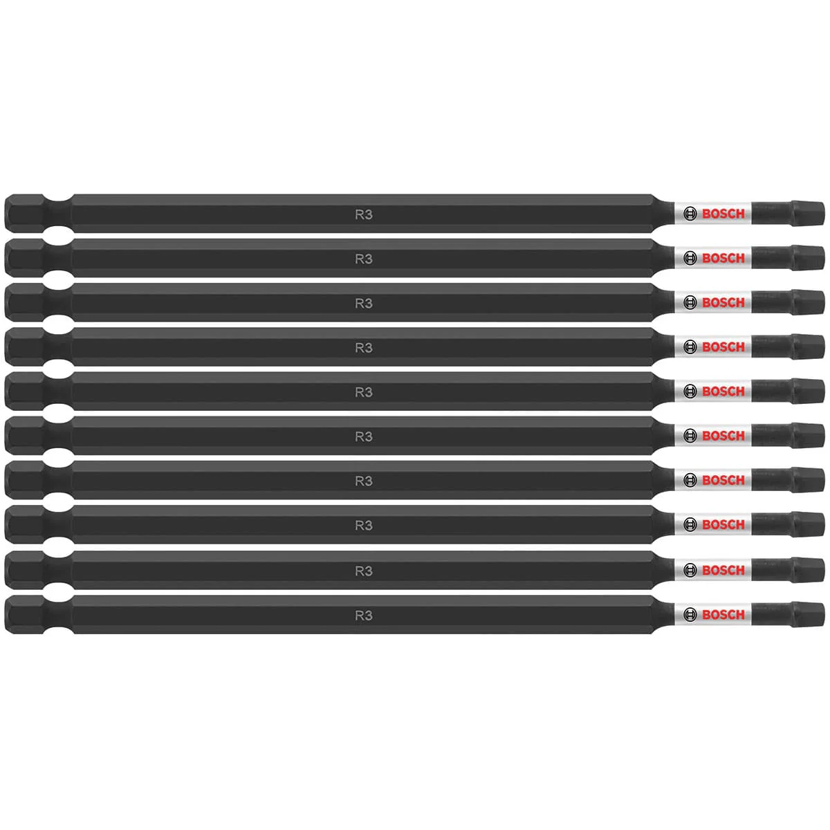 Bosch ITSQ36B 10 pc. Impact Tough 6 In. Square #3 Power Bits (Bulk Pack) - Moutools