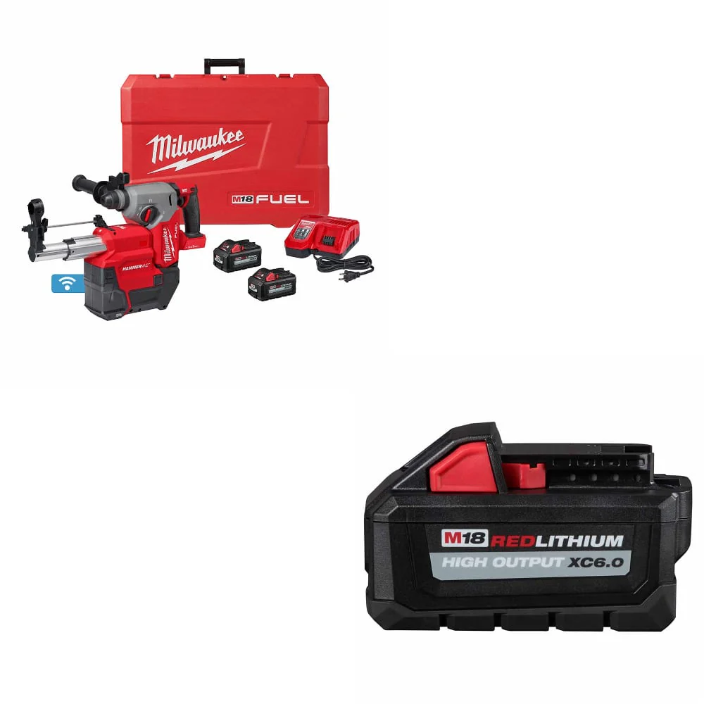 Milwaukee 2914-22DE M18 FUEL Rotary Hammer Kit w/ FREE 48-11-1865 M18 Battery Pk - Moutools