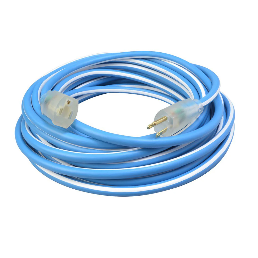 Southwire 1437SW0061 14/3 25' SJEOW Blue/White Cold Supreme Extension Cord - Moutools