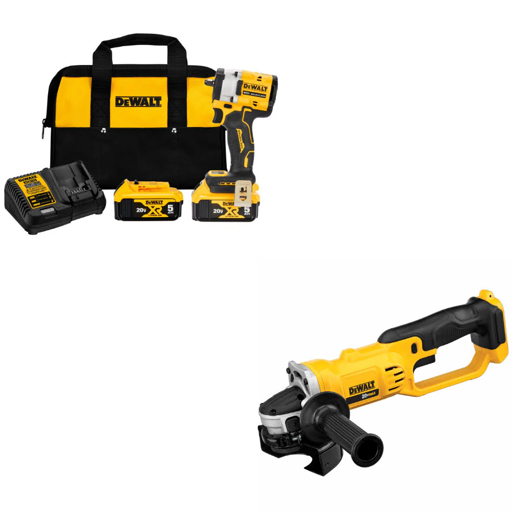 DeWalt DCF923P2 20V MAX Impact Wrench Kit W/ FREE DCG412B 20V MAX Cut-Off Tool - Moutools