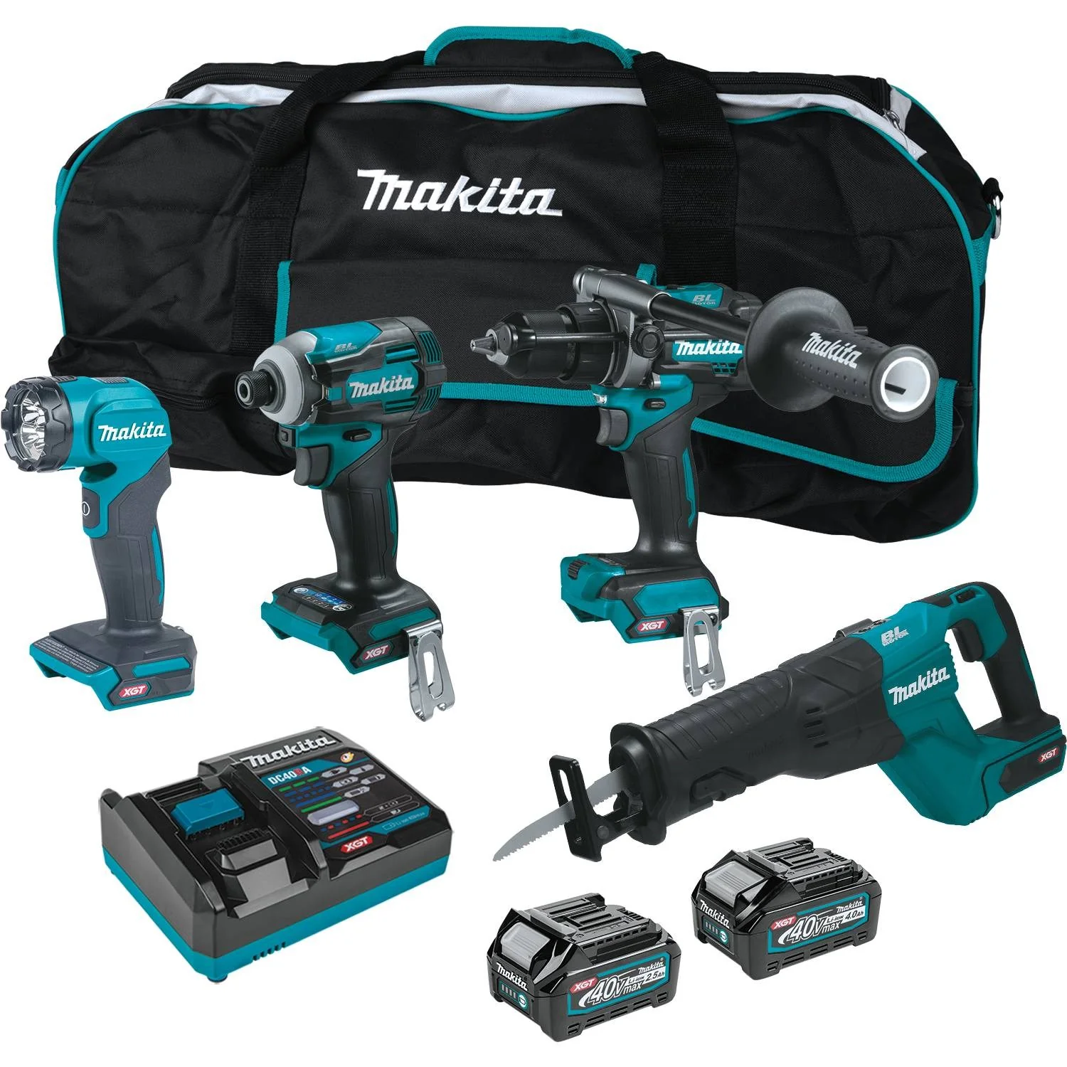 Makita GT401M1D1 40V max XGT® 4-Pc. Combo Kit (2.5Ah/4.0Ah) - Moutools
