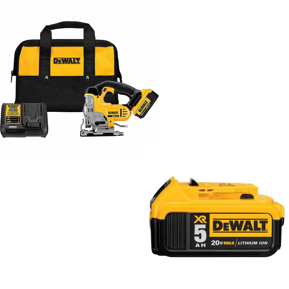Dewalt DCS331M1 20V MAX Li-Ion Jig Saw Kit W/ FREE DCB205 20V MAX Battery Pack - Moutools