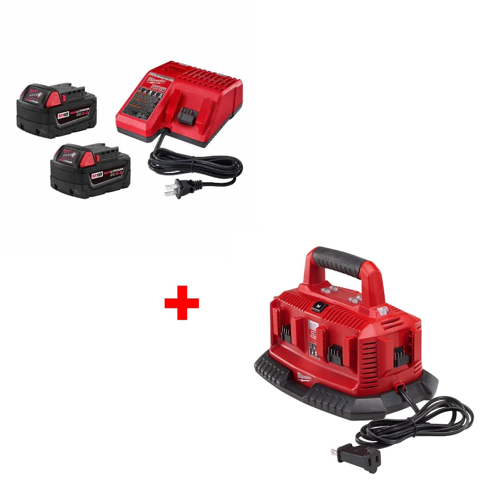 Milwaukee 48-59-1852B M18 18V Starter Kit w/ FREE 48-59-1806 M18 6-Pack Charger - Moutools