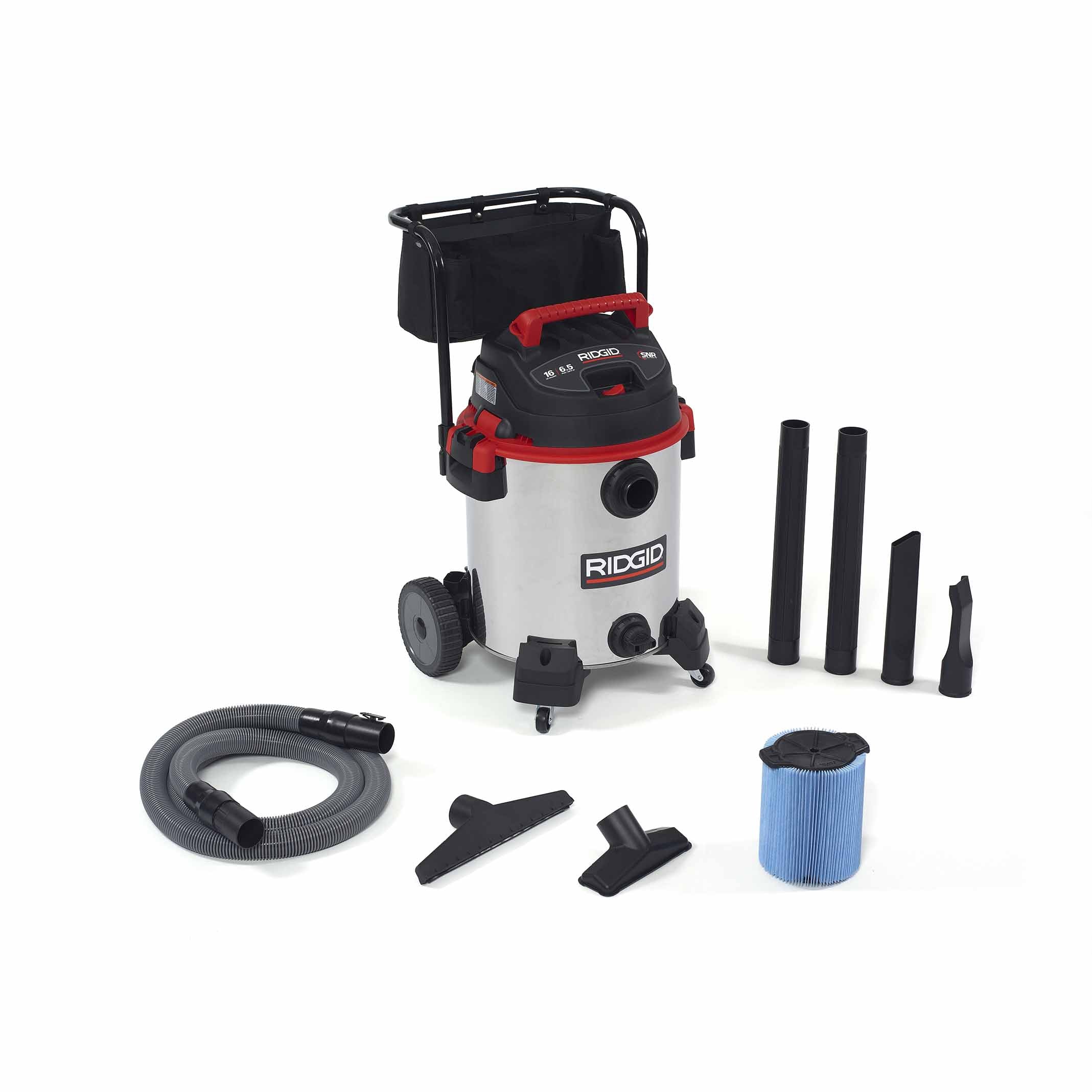 RIDGID 50353 1610RV 16 Gal Red Stainless Steel Wet/Dry Vac - Moutools