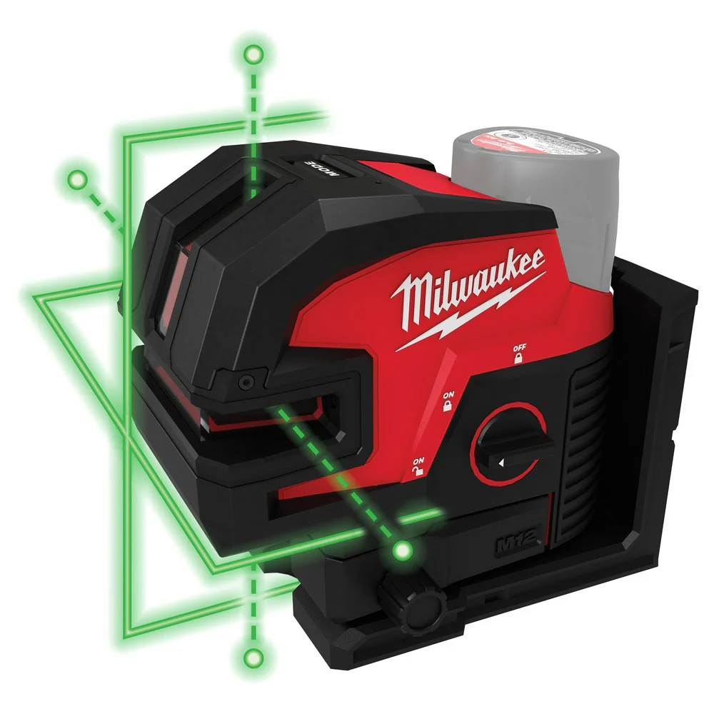 Milwaukee 3624-20 M12 Green Laser - Cross Line & 4-Points - Moutools