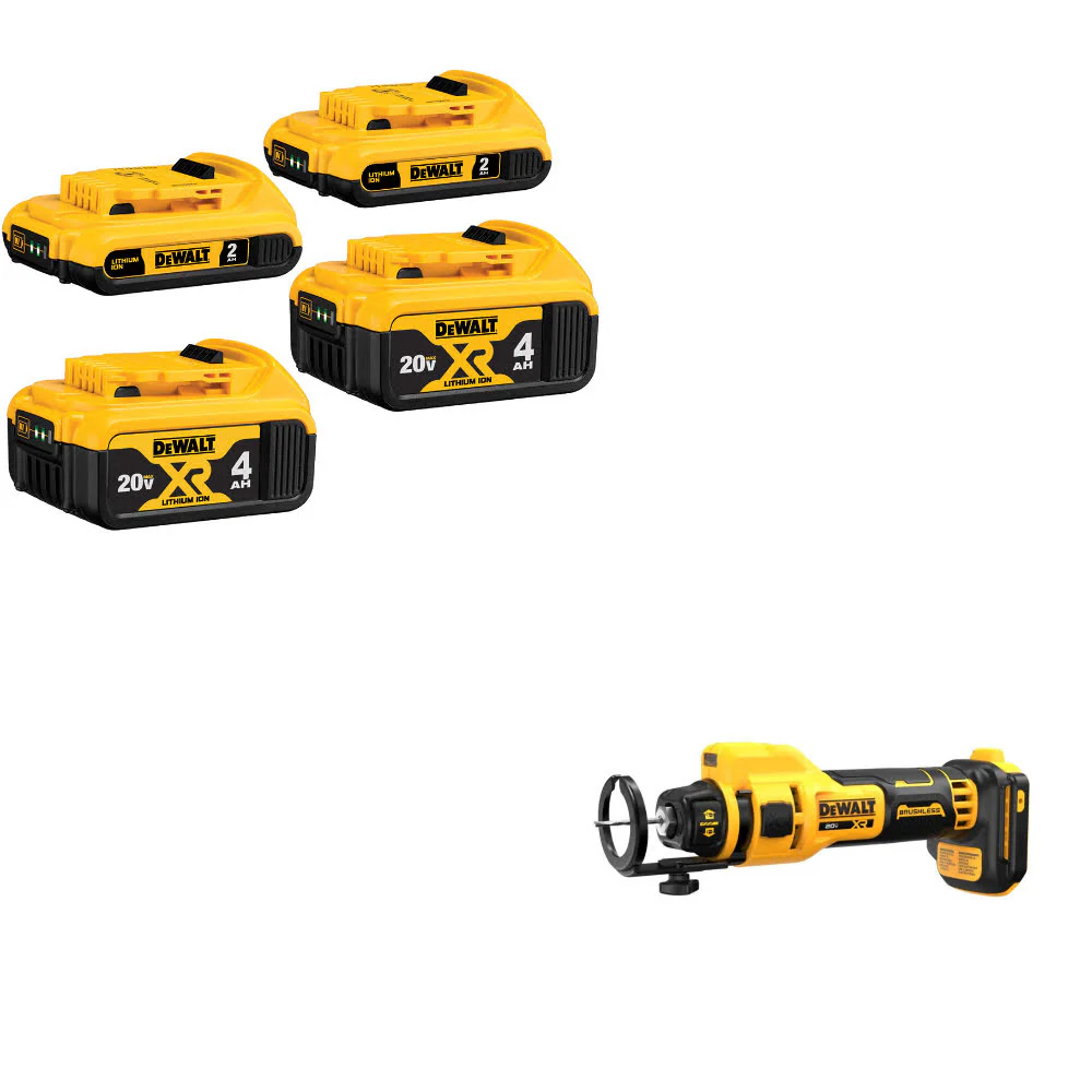 DeWalt DCB324-4 20V MAX Battery 4-Pack W/ FREE DCE555B 20V MAX Cut-Out Tool - Moutools