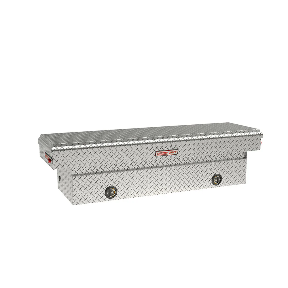 WeatherGuard 127-0-2LS Aluminum Saddle Box: Integrated Lighting, Std, Full Standard - Moutools