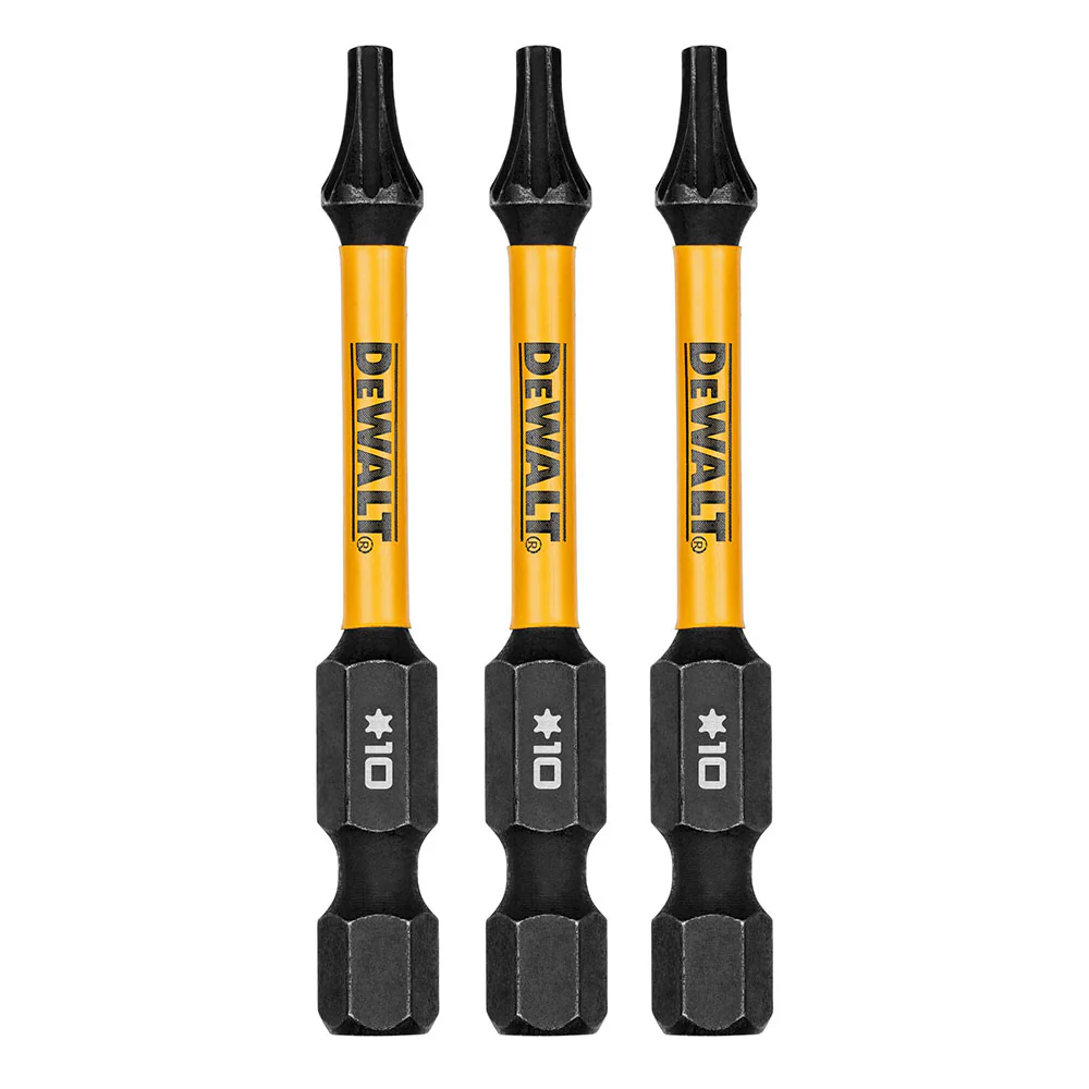 DeWalt DWAF2TX10IR3 T10 FLEXTORQ 1/4 x 2.25in Impact Driver Bits, 3-Pack - Moutools