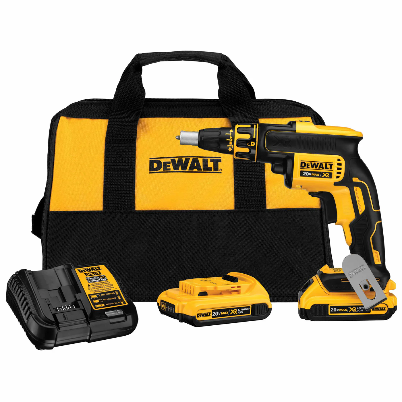 DeWalt DCF620D2 20V MAX XR Li-Ion Brushless Drywall Screwgun Kit - Moutools