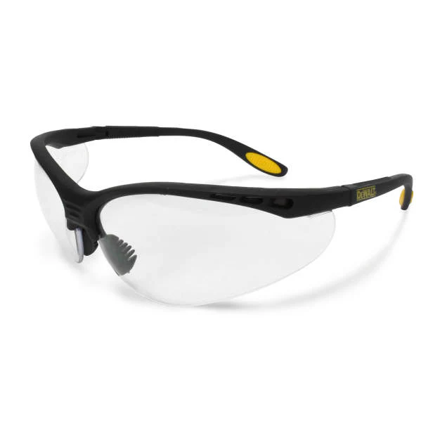 Dewalt DPG58-11D Reinforcer Safety Glasses, Black Frame, Clear Anti-Fog Lens - Moutools