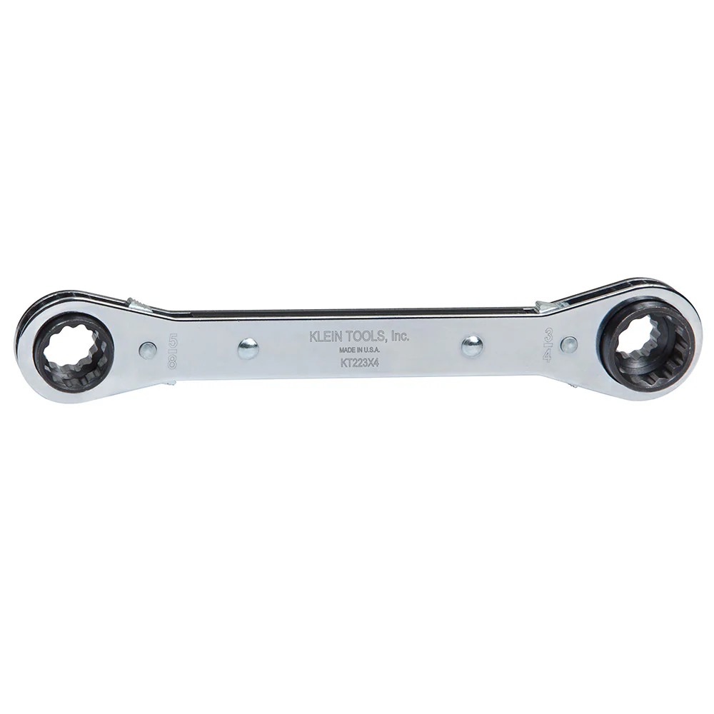 Klein KT223X4 Lineman's Ratcheting 4-in-1 Box Wrench - Moutools