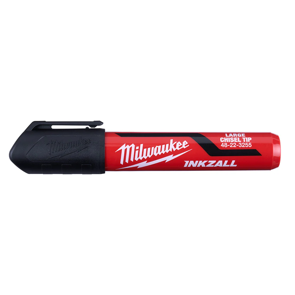 Milwaukee 48-22-3255 INKZALL Large Chisel Tip Black Marker - Moutools