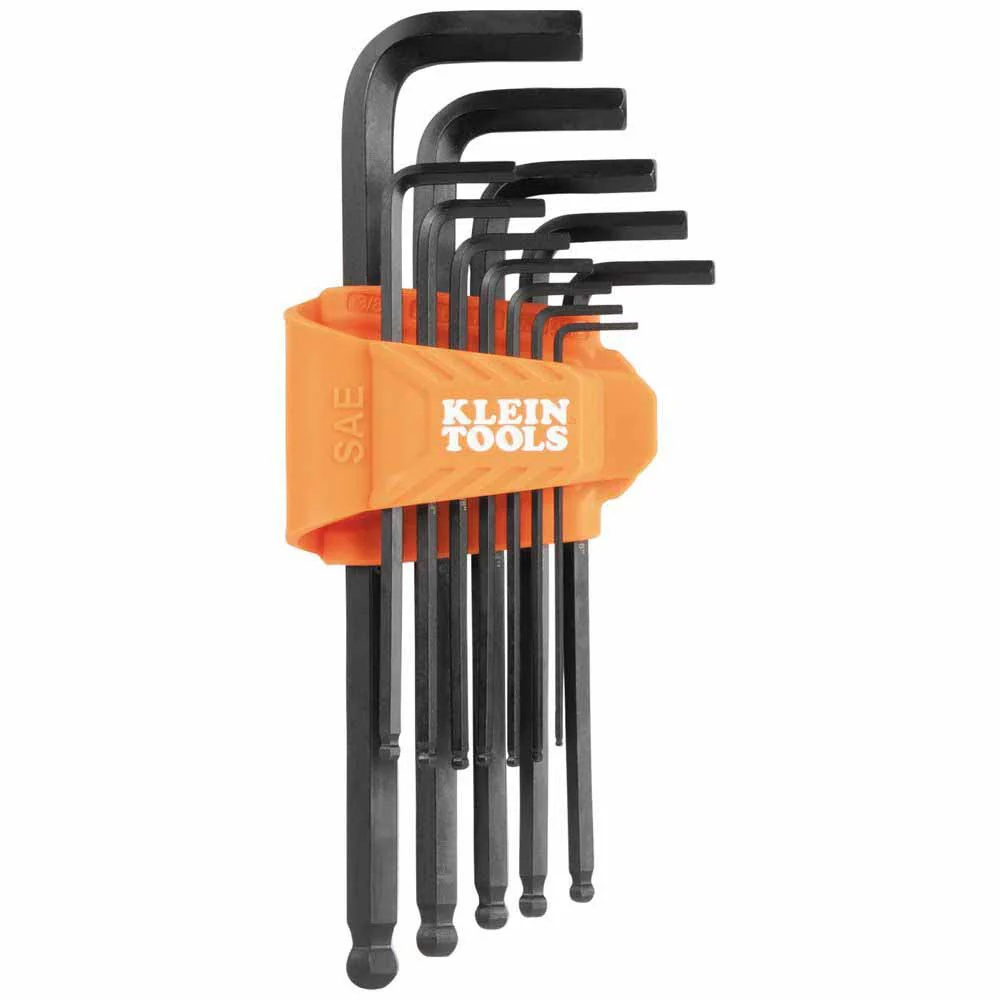 Klein BLS12 L-Style Ball-End Hex Key Wrench Set, SAE, 12-Piece - Moutools