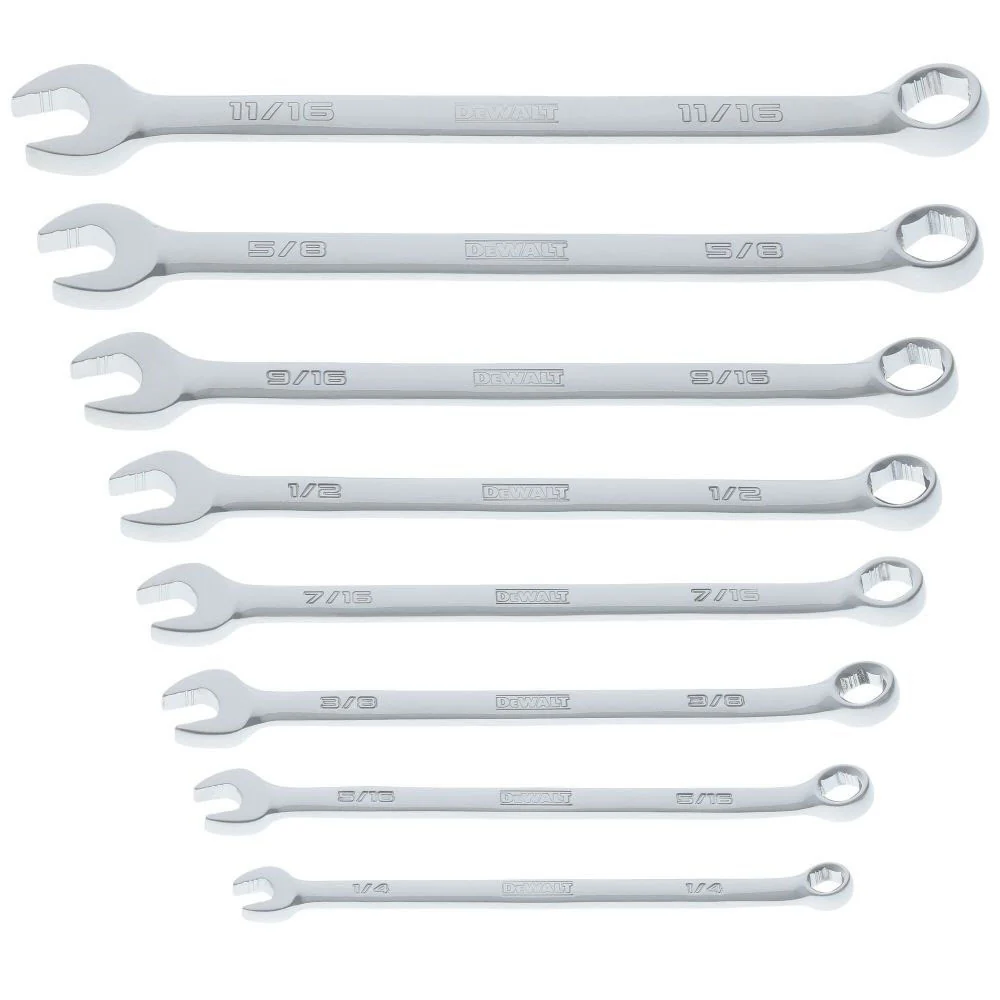 DeWalt DWMT45427 TOUGHSERIES 8-Piece SAE Combination Wrench Set - Moutools