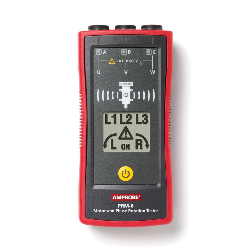 Amprobe 4375950 PRM-6 3-Phase Wire Sequence and Non-Contact Wireless Motor Rotation Tester - Moutools