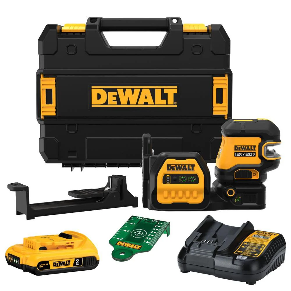 DeWalt DCLE34520G 20V Cross line 5 Spot Combo Laser Kit w/ Battery - Moutools