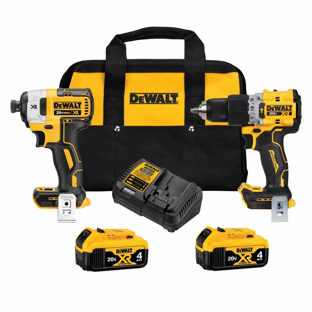 DeWalt DCK249M2 20V MAX XR Brushless 2 Tool Combo Kit with (2) 4.0Ah Batteries and Charger - Moutools