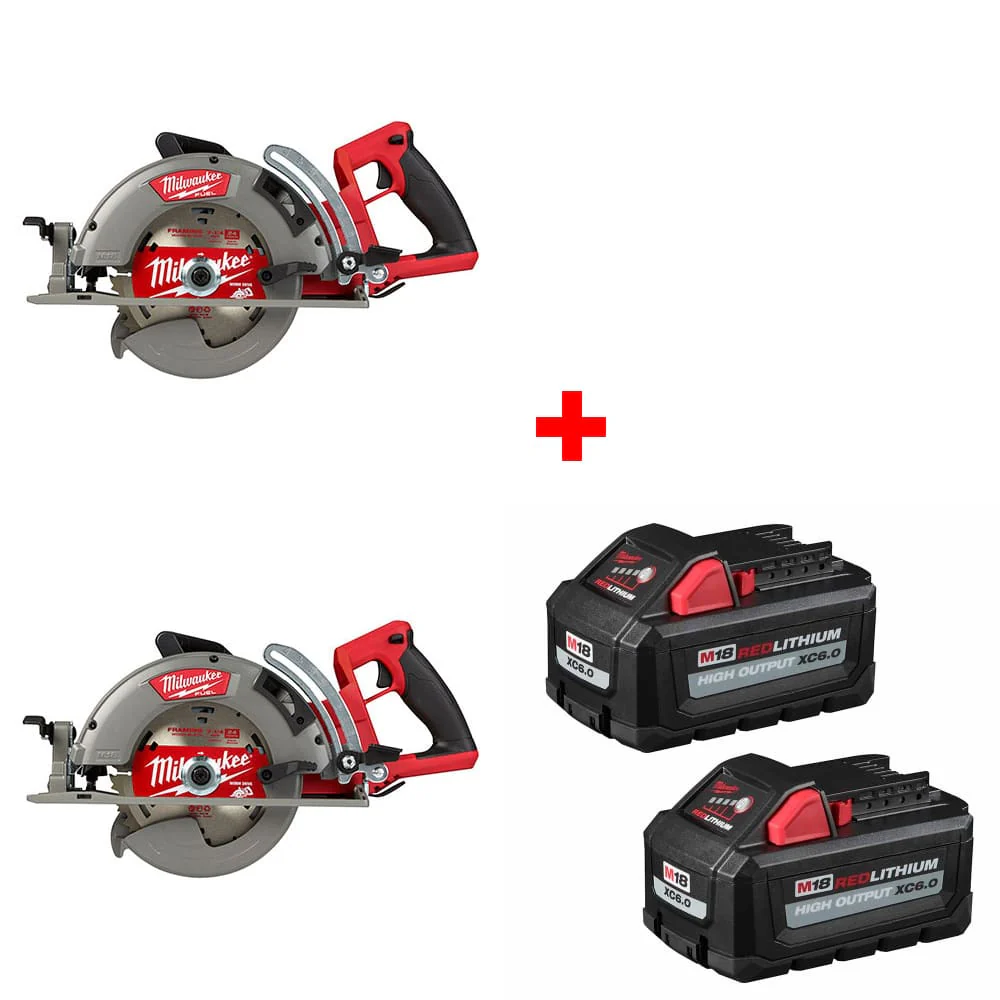Milwaukee 2830-20 M18 FUEL Circ Saw, 2 Pack w/ 48-11-1862 M18 Battery 2Pk - Moutools