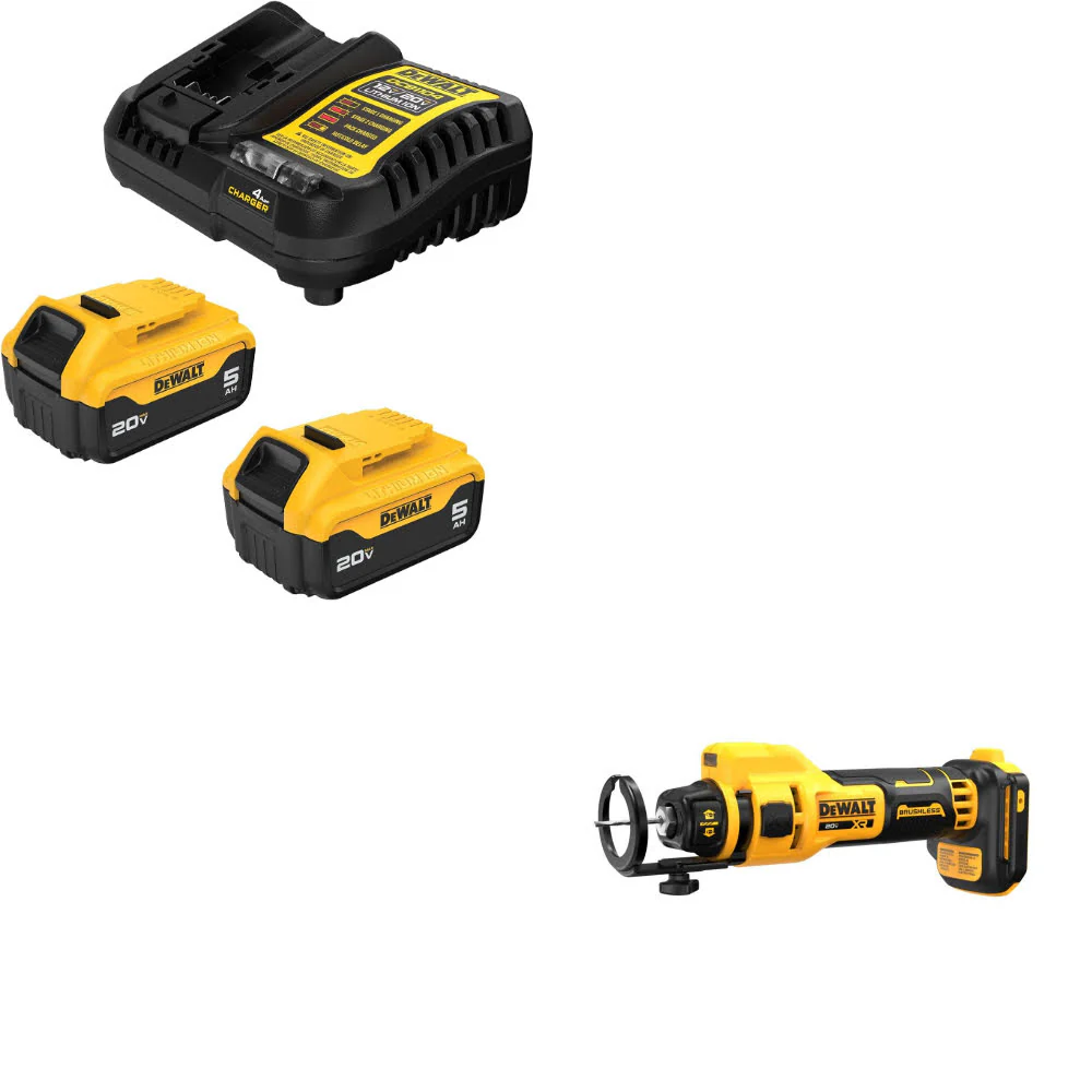 DeWalt DCB205-2C 20V MAX XR Starter Kit W/ FREE DCE555B 20V MAX Cut-Out Tool - Moutools