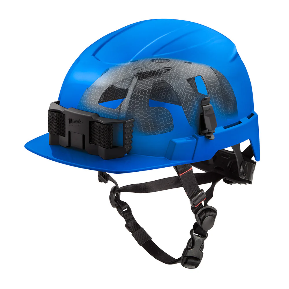 Milwaukee 48-73-1369 BOLT Blue Front Brim Safety Helmet with IMPACT ARMOR Liner (USA) - Type 2, Class E - Moutools