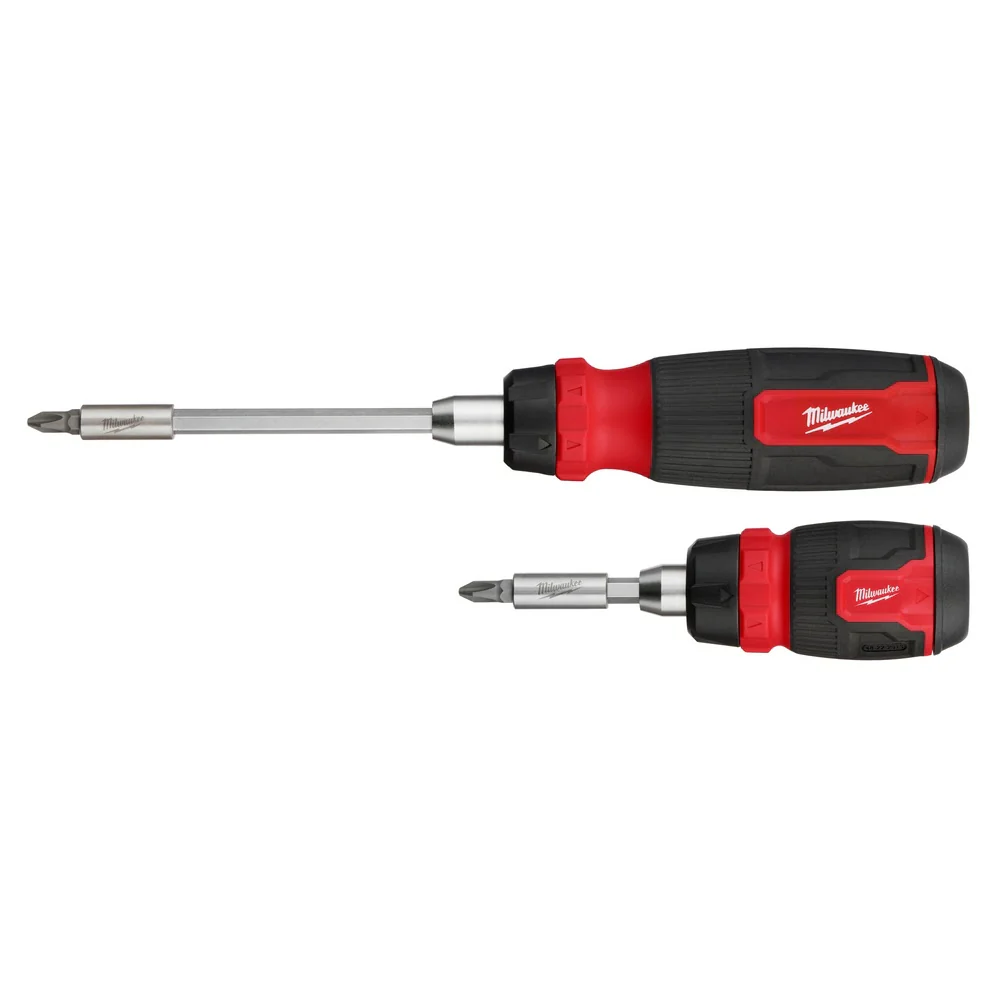 Milwaukee 48-22-2905 2pc 14-in-1 Ratcheting Multi-Bit and 8-in-1 Ratcheting Compact Multi-bit Screwdriver Set - Moutools