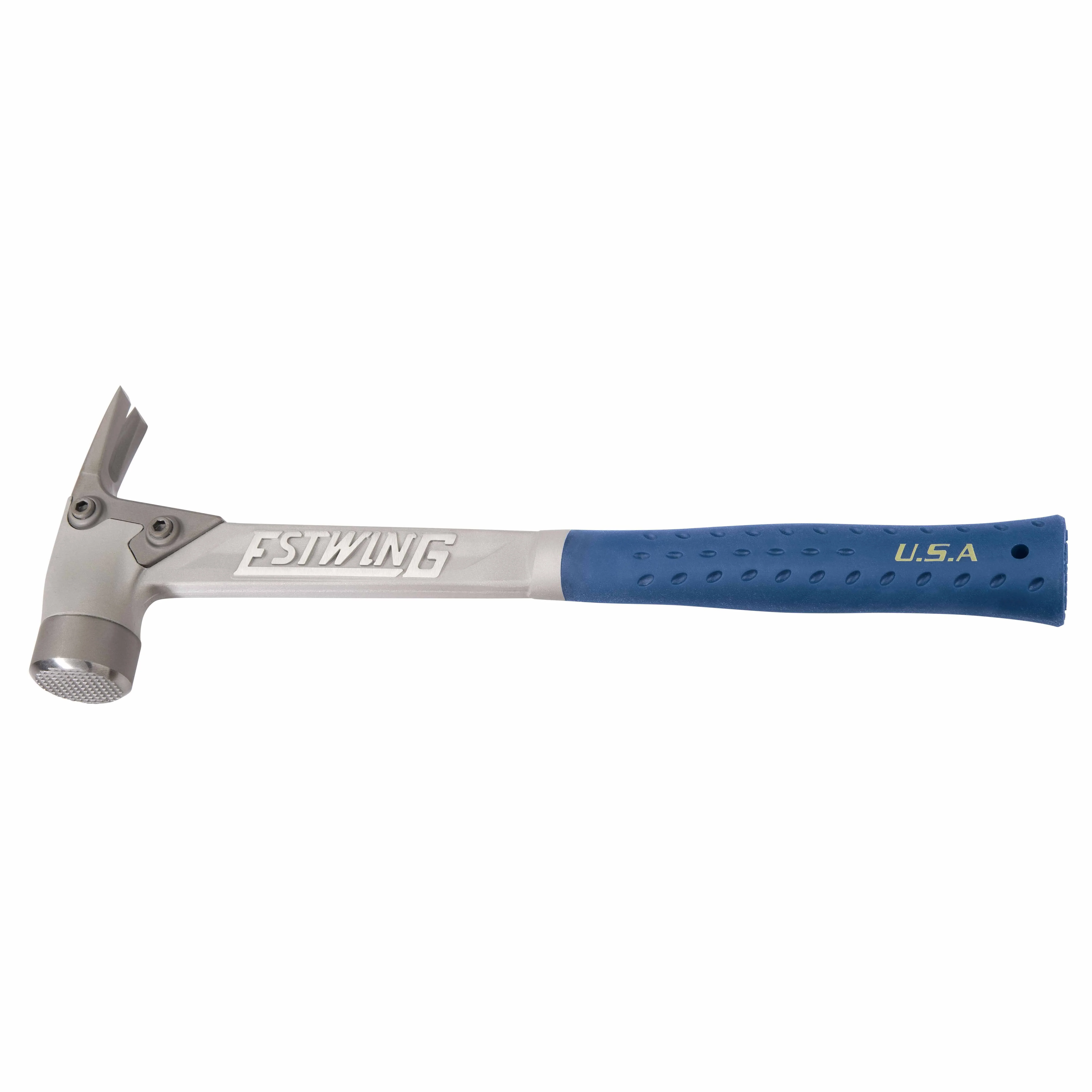 EstWing ALBLM 14 oz Al-Pro Aluminum Hammer, Milled face w/blue vinyl grip - Moutools