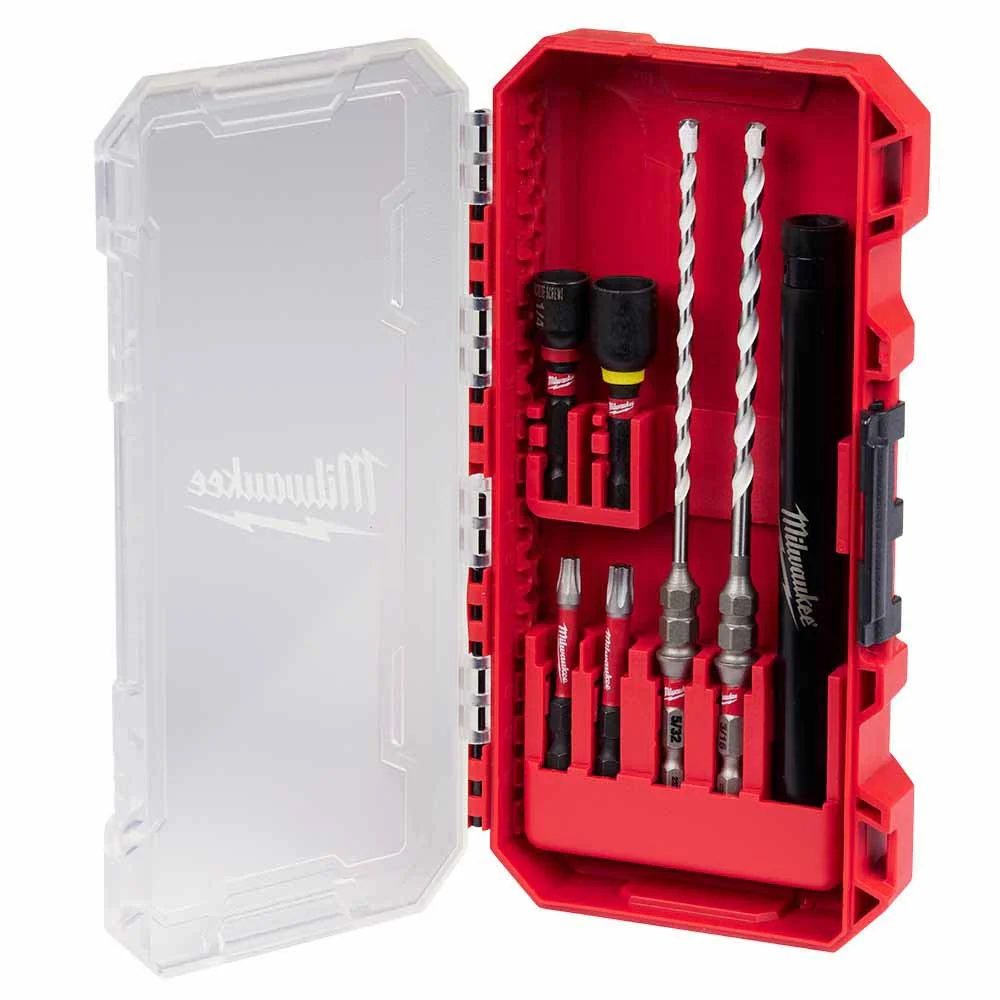 Milwaukee 48-20-8877 SHOCKWAVE Impact Duty Carbide Multi-Material Drill Bit Screw Install Set - 7PC - Moutools