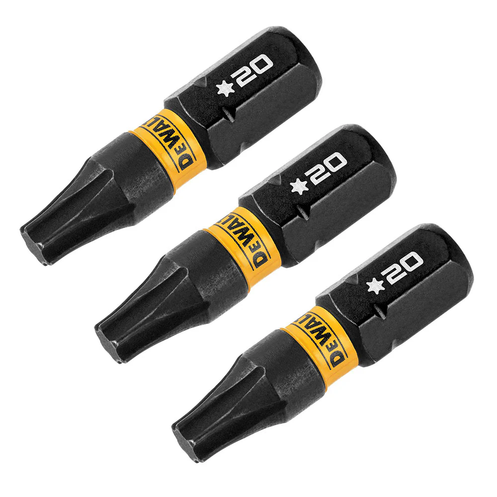 DeWalt DWAF1TX20IR3 T20 FLEXTORQ 1/4 x 1in Impact Driver Bits, 3-Pack - Moutools