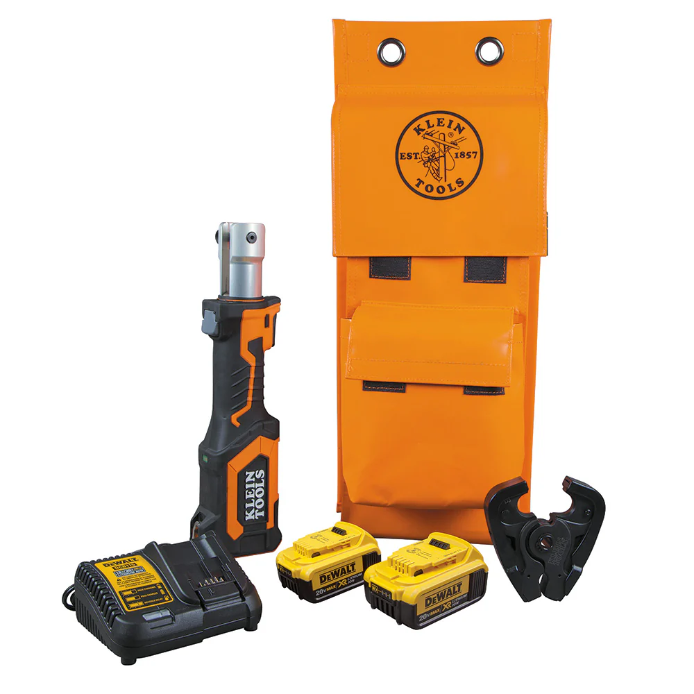 Klein BAT207T24H Battery-Operated Cable Crimper, D3 Groove, 4 Ah - Moutools