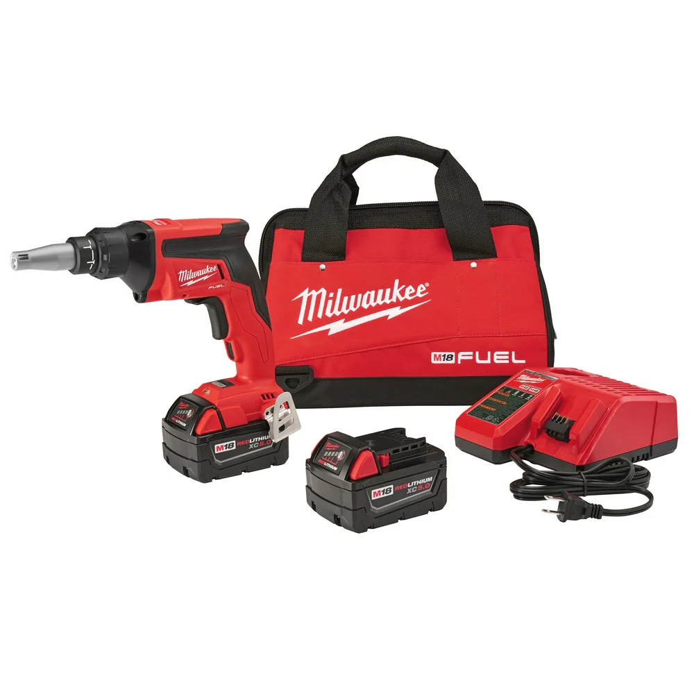 Milwaukee 2866-22 M18 FUEL Drywall Screw Gun Kit with High Capacity Batteries - Moutools