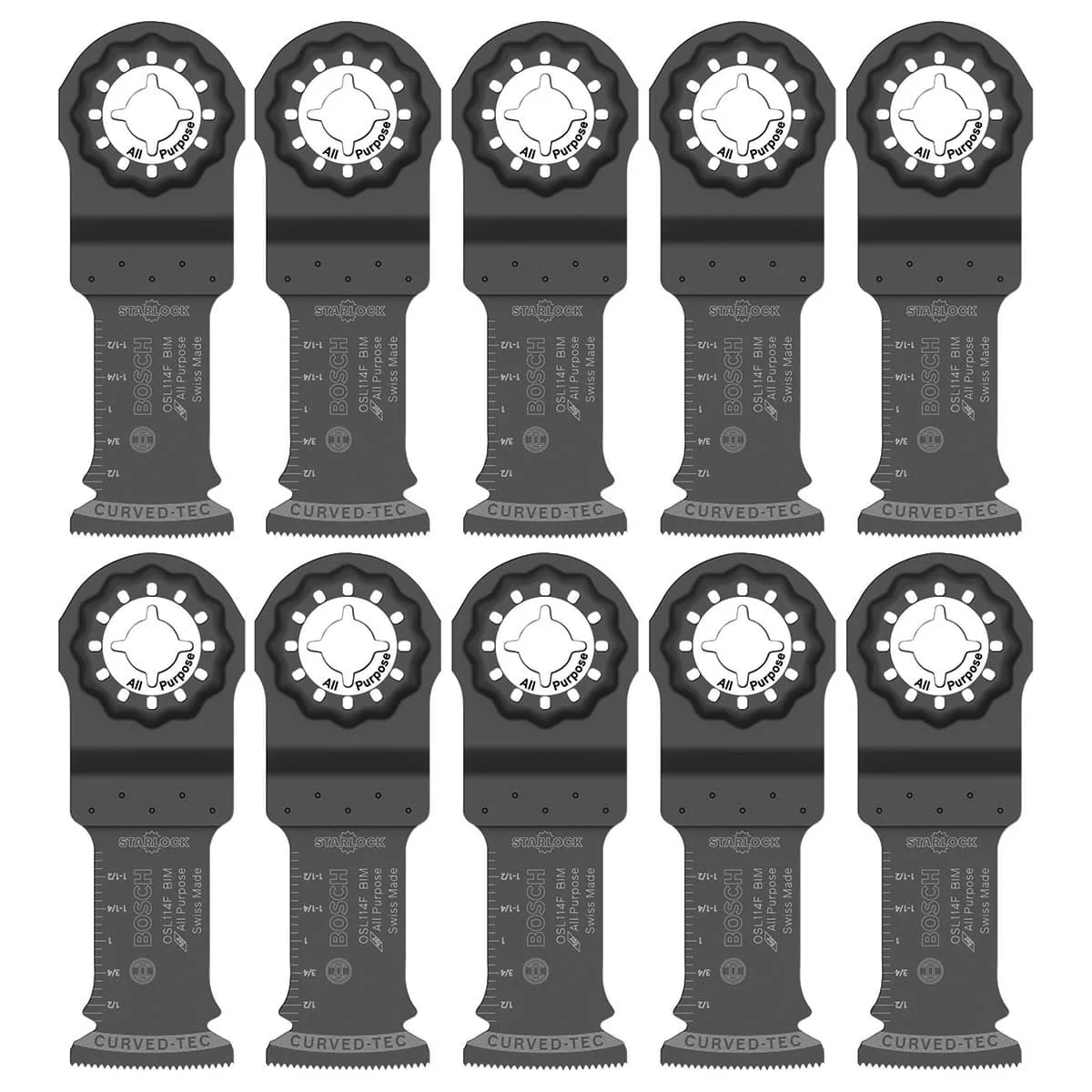 Bosch OSL114F-10 1-1/4 In. Starlock Bi-Metal Plunge Cut Blade 10 pk. - Moutools