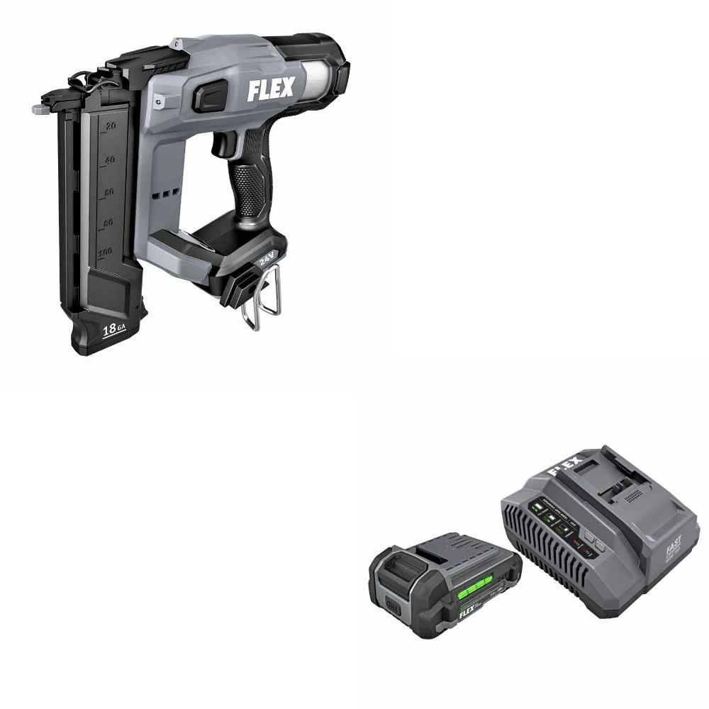 Flex FX4331-Z 18Ga Brad Nailer, Bare W/ FREE FX0411-1A 2.5Ah Lithium Starter Kit - Moutools