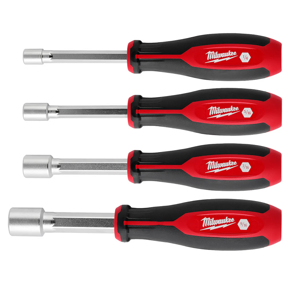 Milwaukee 48-22-2544 4pc SAE HollowCore Magnetic Nut Driver Set - Moutools