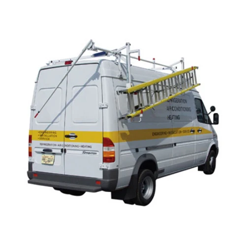 Weather Guard 280 White Aluminum EZ-GLIDE Rack System Sprinter Van High Roof, Passenger Side - Moutools
