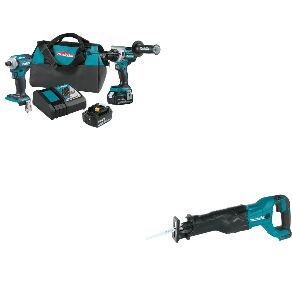 Makita XT288T 18V LXT® Li-Ion 2-Pc. Combo Kit W/ FREE XRJ04Z 18V Recip Saw - Moutools