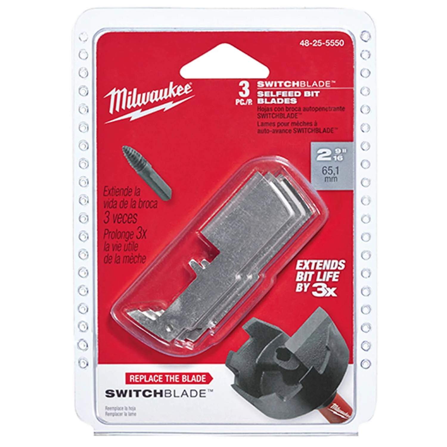 Milwaukee 48-25-5540 2-1/8 in. SwitchBlade™ Replacement Blades (3 Pack) - Moutools