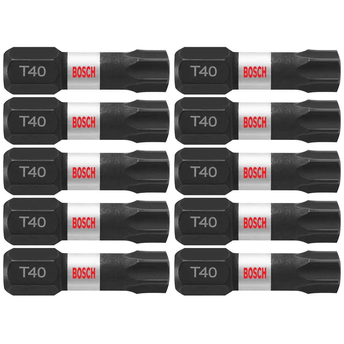 Bosch ITT401B 10 pc. Impact Tough 1 In. Torx #40 Insert Bits (Bulk Pack) - Moutools