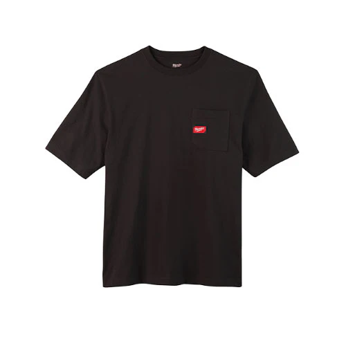Milwaukee 601B-3X Heavy Duty Pocket T-Shirt (601), Short Sleeve, Black, 3x - Moutools
