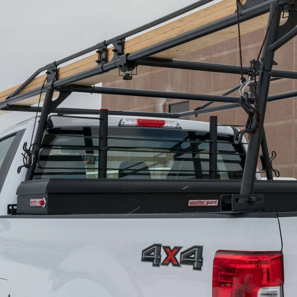 WeatherGuard 1059-52-01 Matte Black Steel Truck Rack Cab Protector, Full Size - Moutools