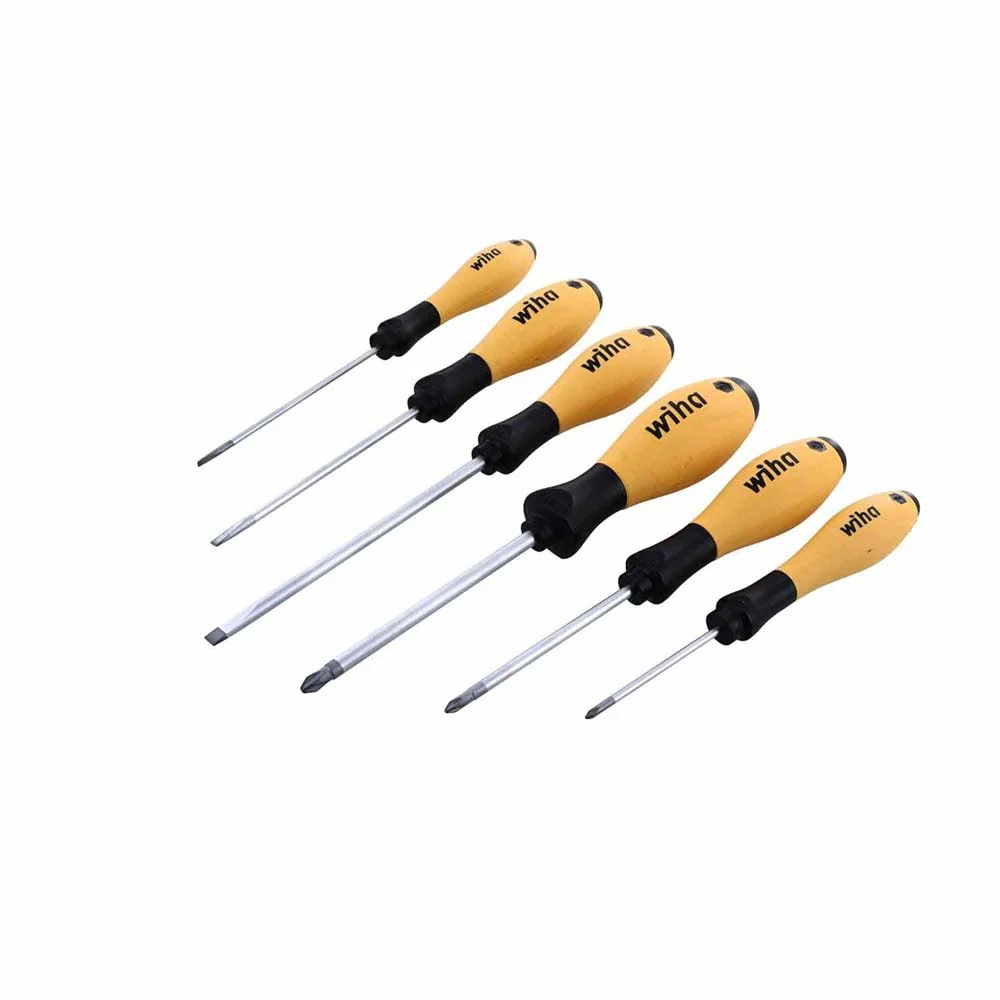 Wiha 30292 6 Piece SoftFinish ESD Slotted and Phillips Screwdriver Set - Moutools