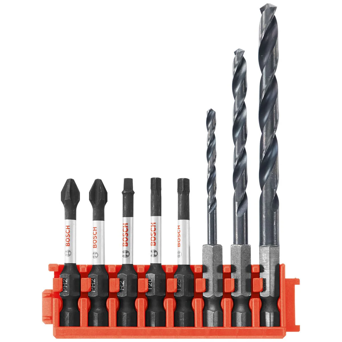 Bosch CCSDDV08 8-Pc Impact Tough Black Oxide Drill and Drive Bits - Moutools
