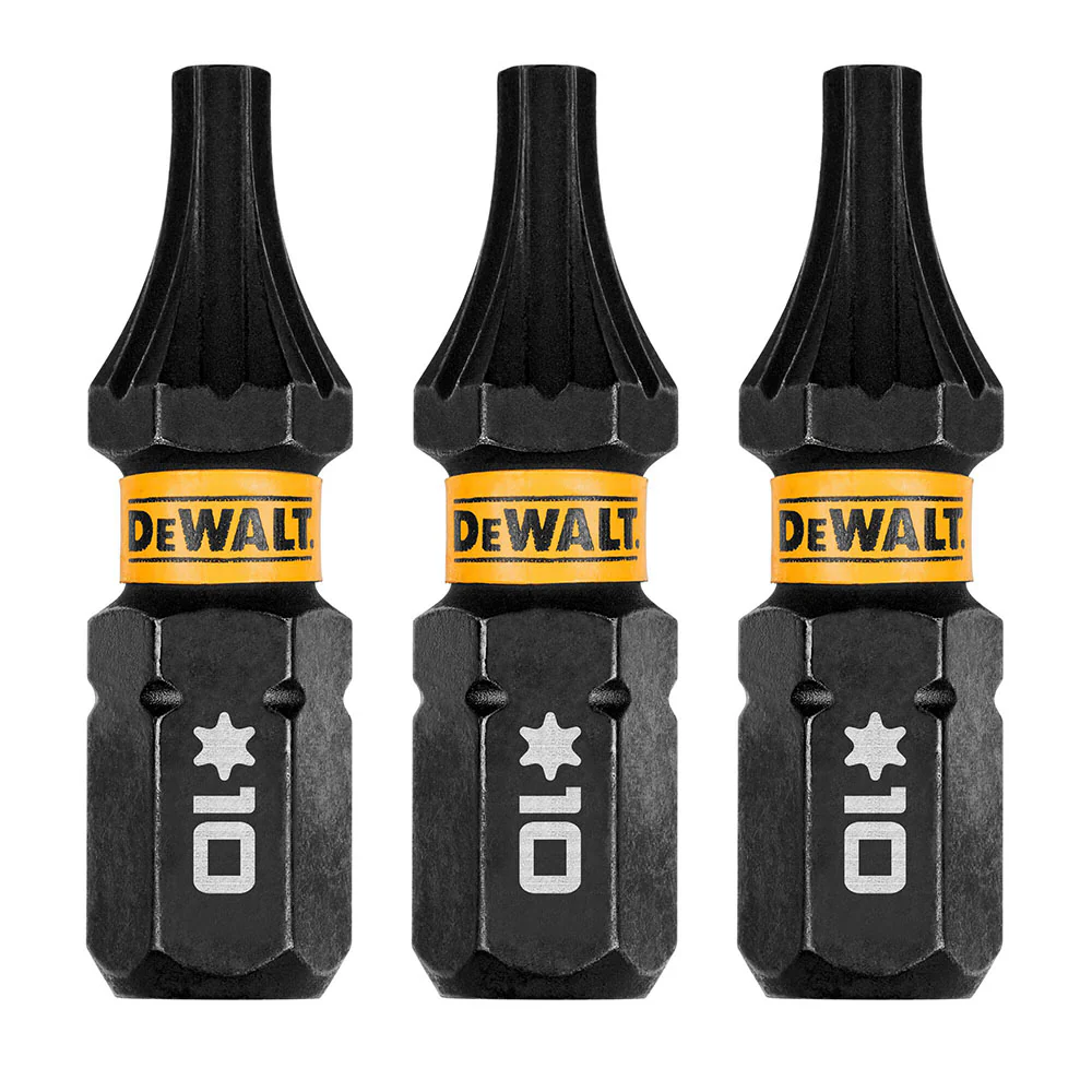 DeWalt DWAF1TX10IR3 T10 FLEXTORQ 1/4 x 1in Impact Driver Bits, 3-Pack - Moutools