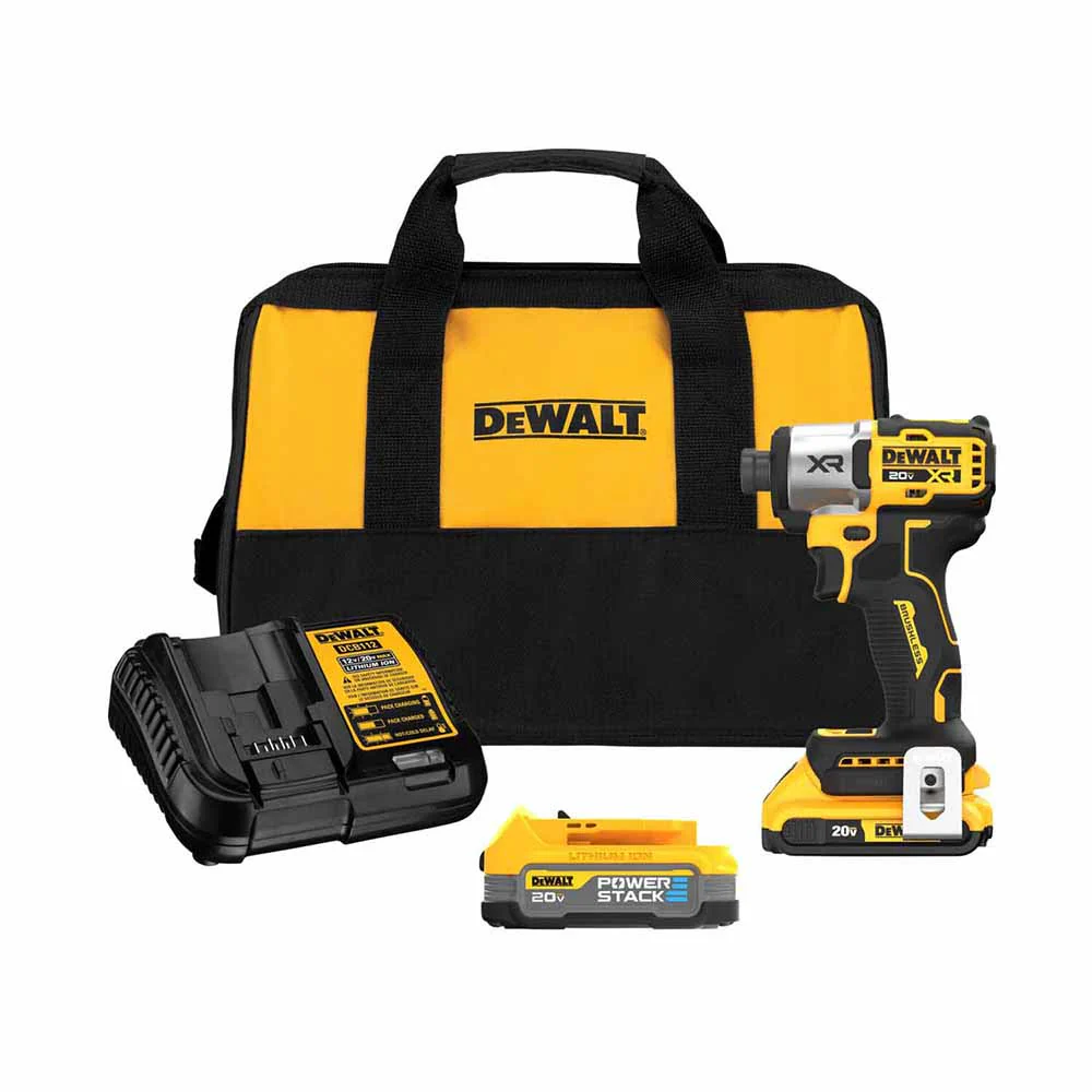 DeWalt DCF845D1E1 20V MAX XR 1/4 in. 3-Speed Impact Driver with DEWALT POWERSTACK Kit - Moutools