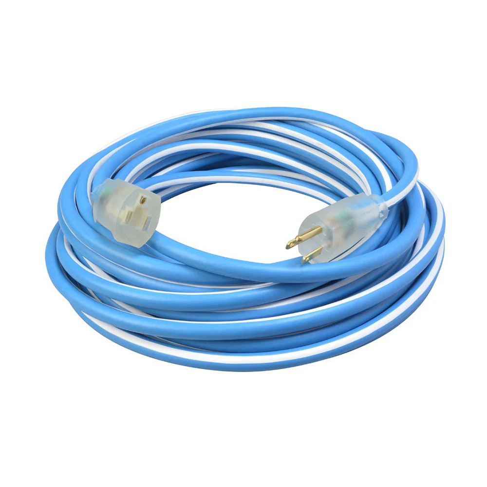 Southwire 1438SW0061 14/3 50' SJEOW Blue/White Cold Supreme Extension Cord - Moutools