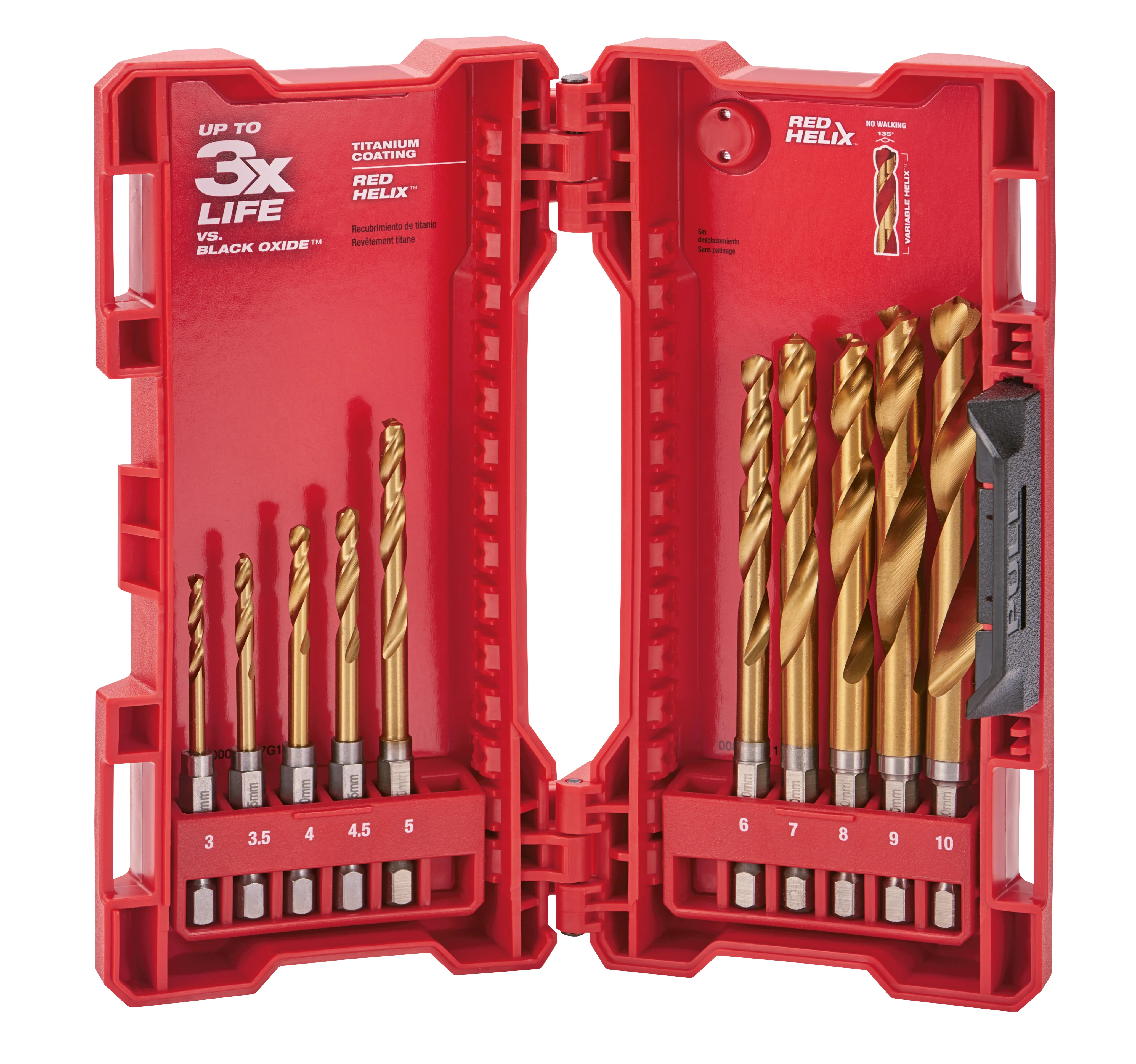 Milwaukee 48-89-4859 10-Piece Metric Titanium SHOCKWAVE™ Red Helix Drill Bit Kit - Moutools