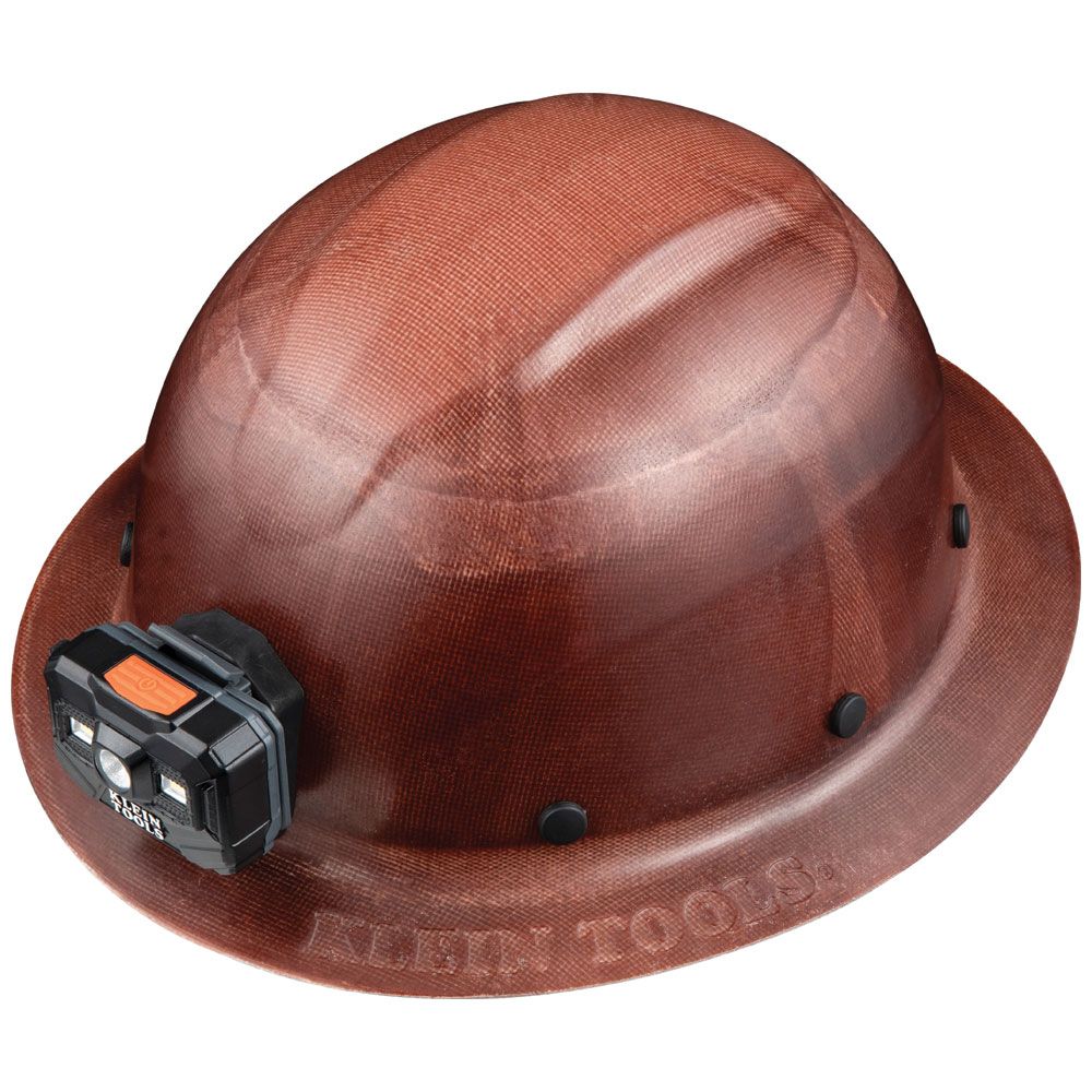 Klein 60447 Hard Hat, KONSTRUCT Series, Full-Brim, Class G, Rechargeable Headlamp - Moutools