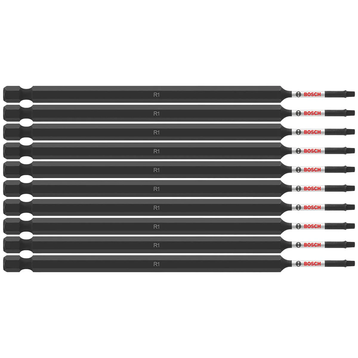 Bosch ITSQ16B 10 pc. Impact Tough 6 In. Square #1 Power Bits (Bulk Pack) - Moutools